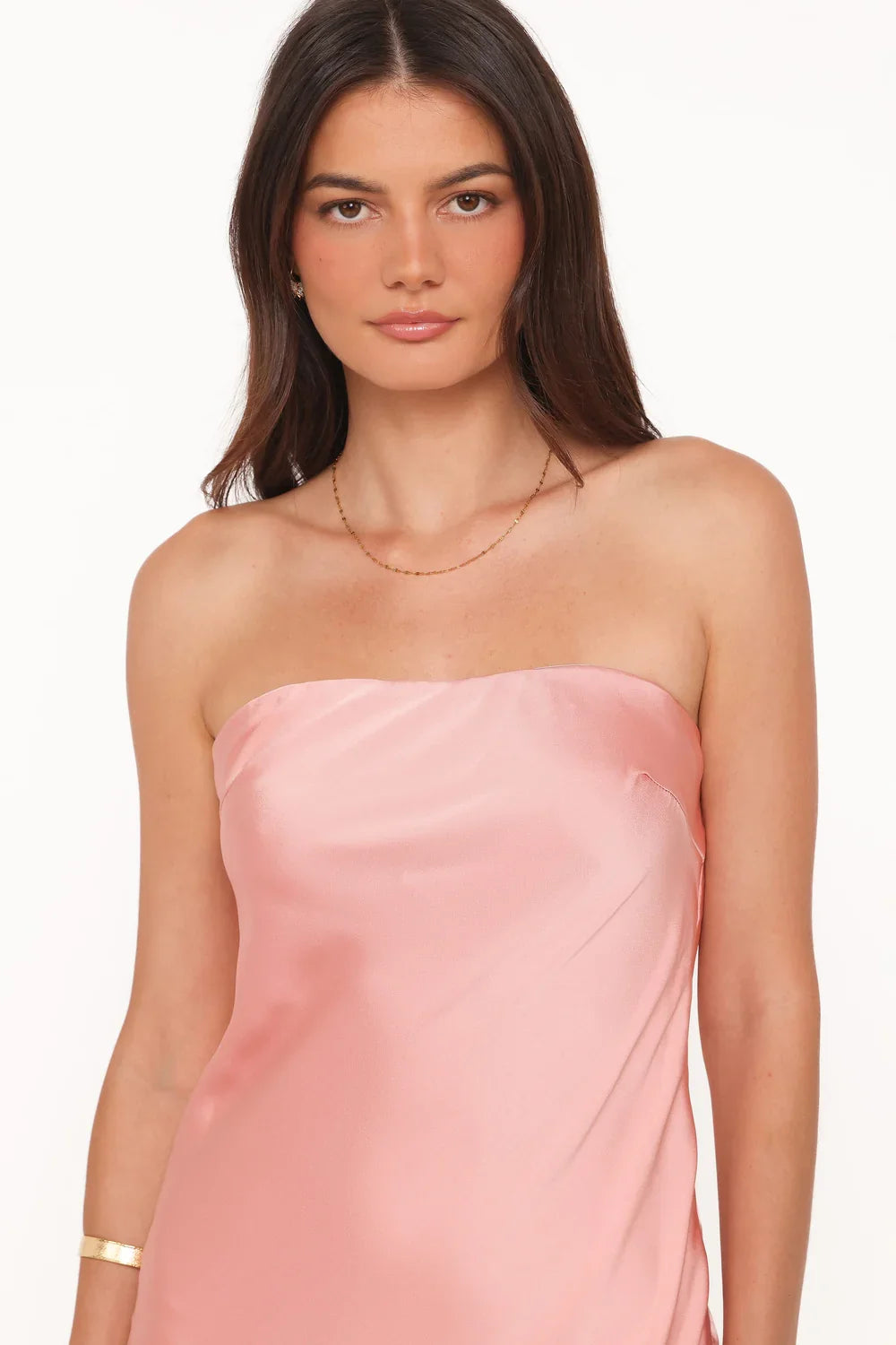 Strapless Lace Asymmetric Midi Wedding Dress - Yihuiw by Yihuiw