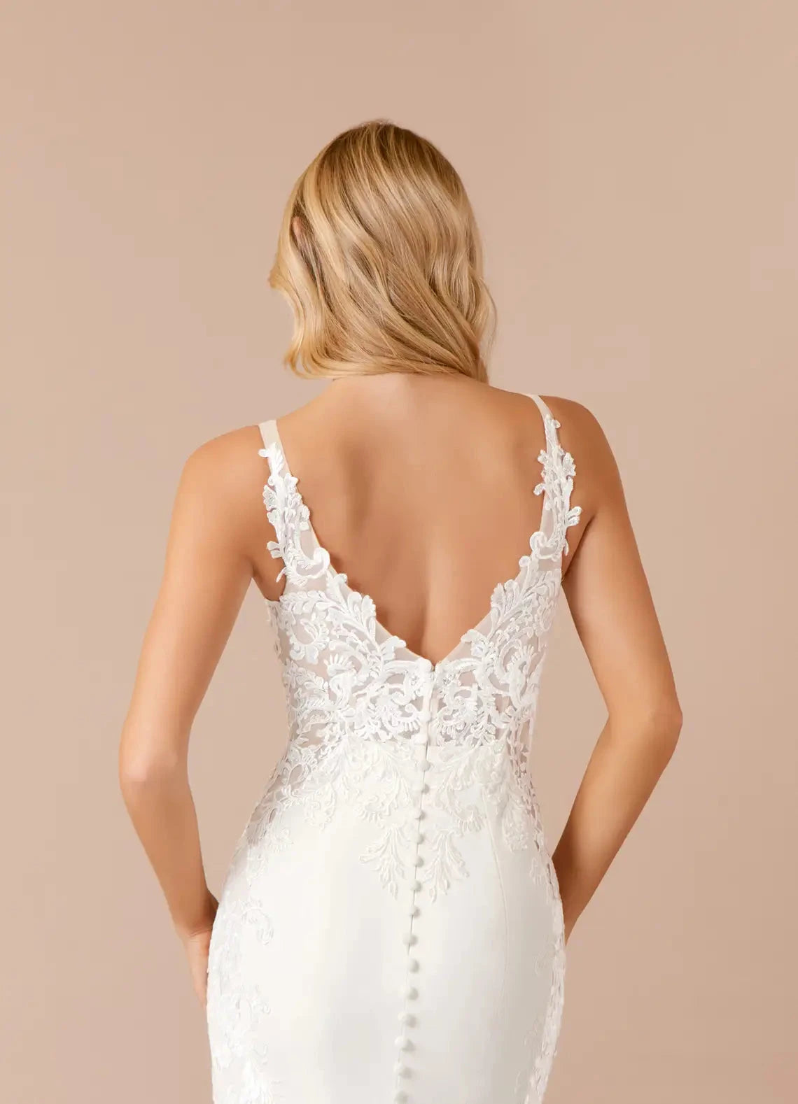 Romantic Bridal Gown Plunging V-Neck Lace Bodice and Flowing Chapel Train Wedding Dresses by YiHuiw