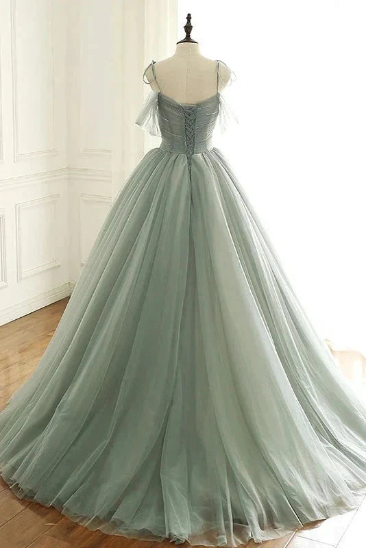Romantic Olivia Tulle Long Prom Dresses,Ball Gown Birthday Gowns simple gentle atmospheric and unique desi Bring summer colors to enhance whiteness by YiHuiw