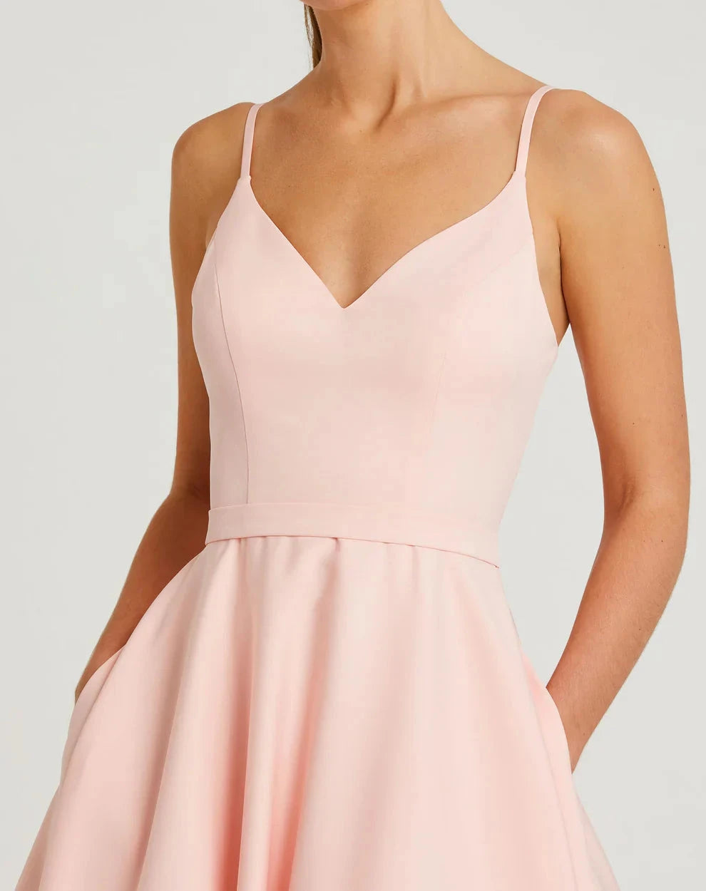 Romantic Voluminous Ball Gown V-Neck Spaghetti Strap Open Back Maxi Formal Evening Dress by LANQI DRESS