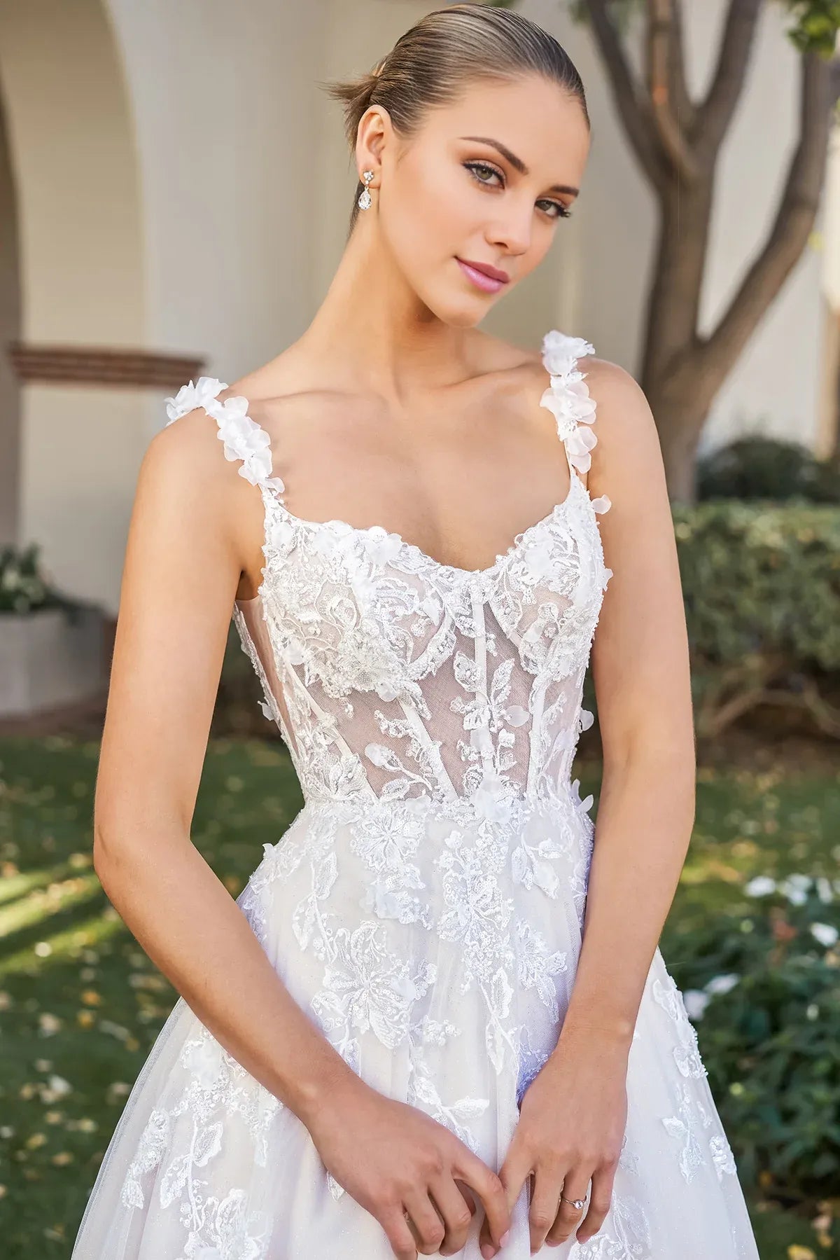 Spaghetti Strap Tulle Open Back Wedding Dress - Yihuiw by Yihuiw