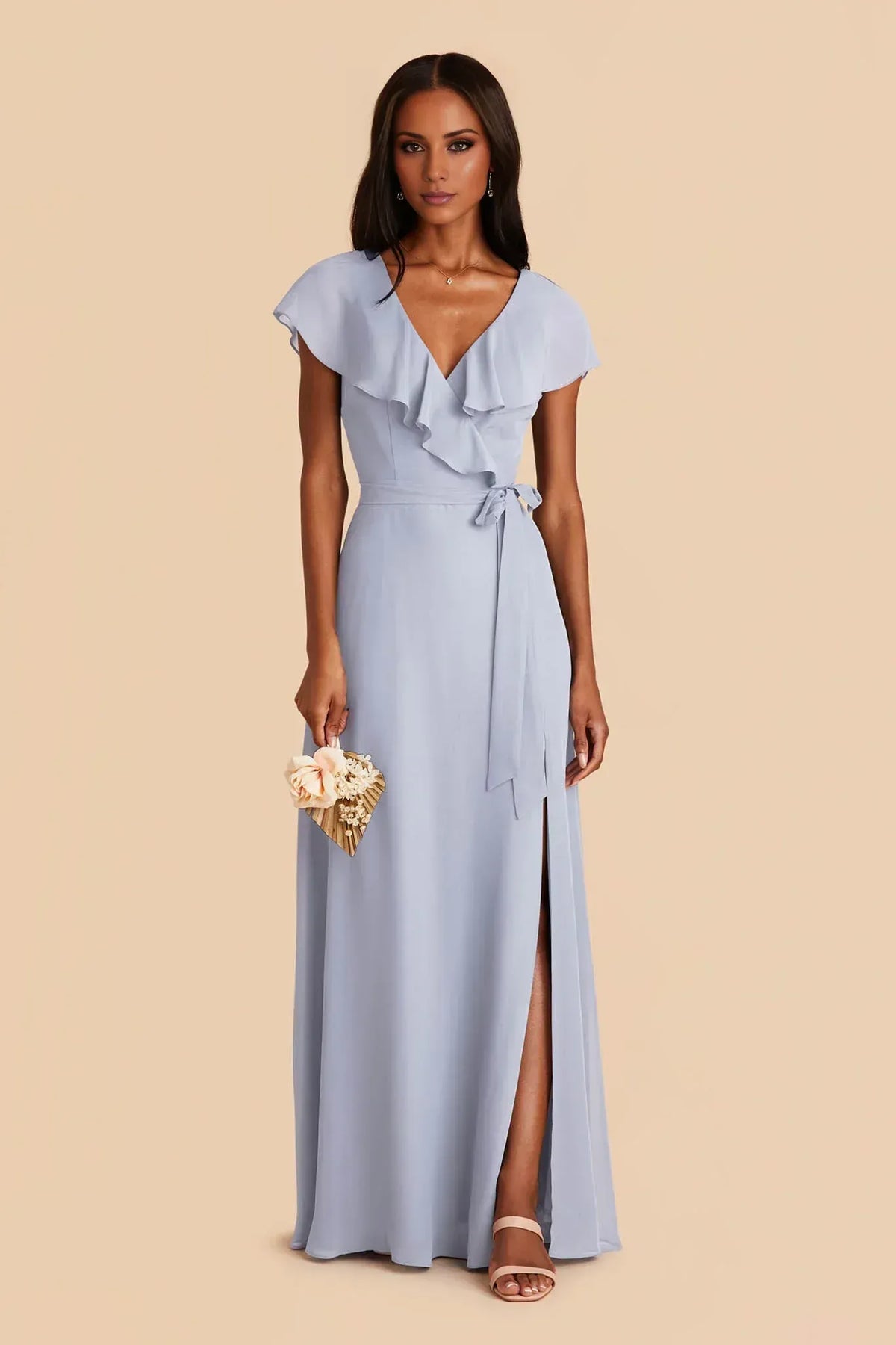 Ruffled Floor-Length Wedding Dress - Yihuiw by Yihuiw