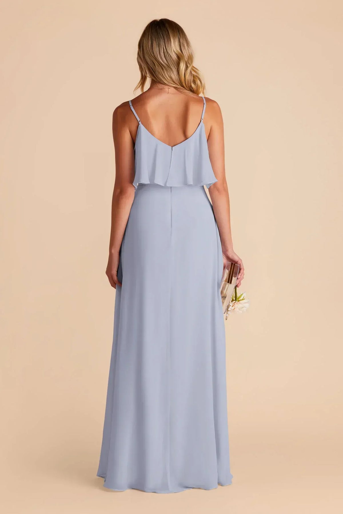 Mermaid Spaghetti Strap Ruffled Floor-Length Wedding Dress - Yihuiw by Yihuiw
