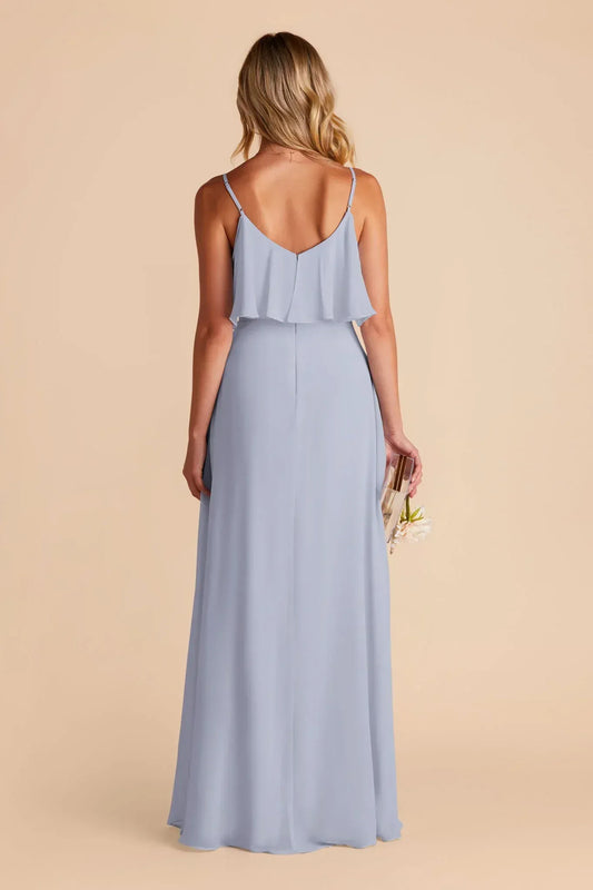 Mermaid Spaghetti Strap Ruffled Floor-Length Wedding Dress - Yihuiw by Yihuiw