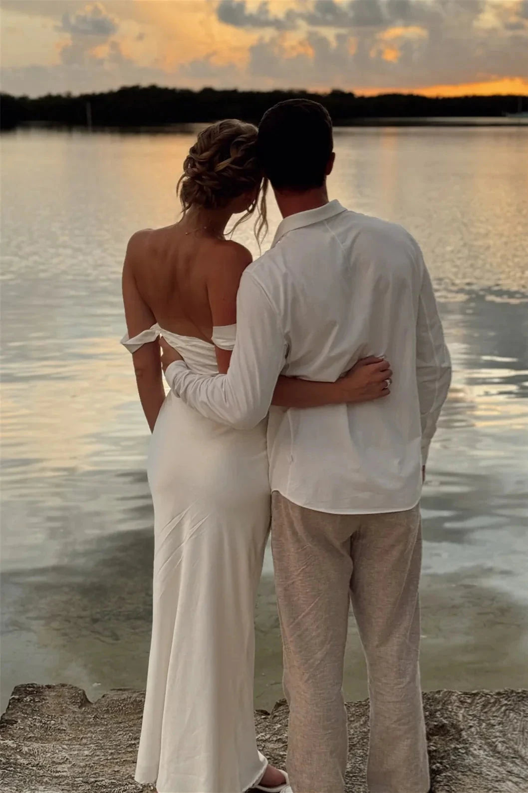 Romantic Off-the-Shoulder Sweetheart Neck Satin Mermaid Prom Dress with Convertible Straps by JiMiss Dresses