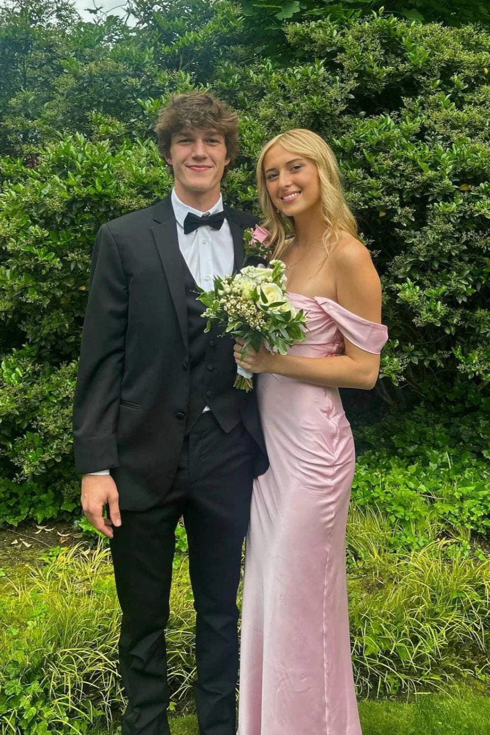 Romantic Off-the-Shoulder Sweetheart Neck Satin Mermaid Prom Dress with Convertible Straps by JiMiss Dresses
