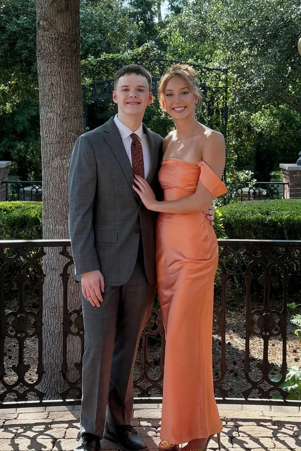 Romantic Off-the-Shoulder Sweetheart Neck Satin Mermaid Prom Dress with Convertible Straps by JiMiss Dresses