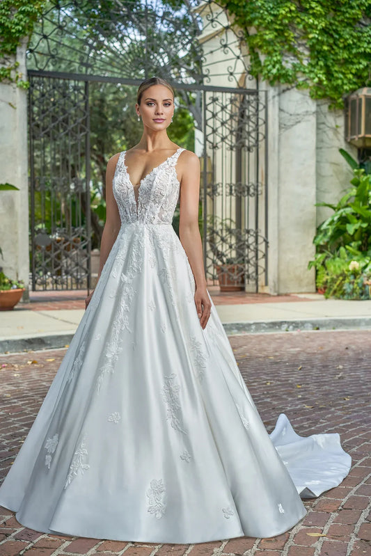 Spaghetti Strap Satin Wedding Dress - Yihuiw by Yihuiw
