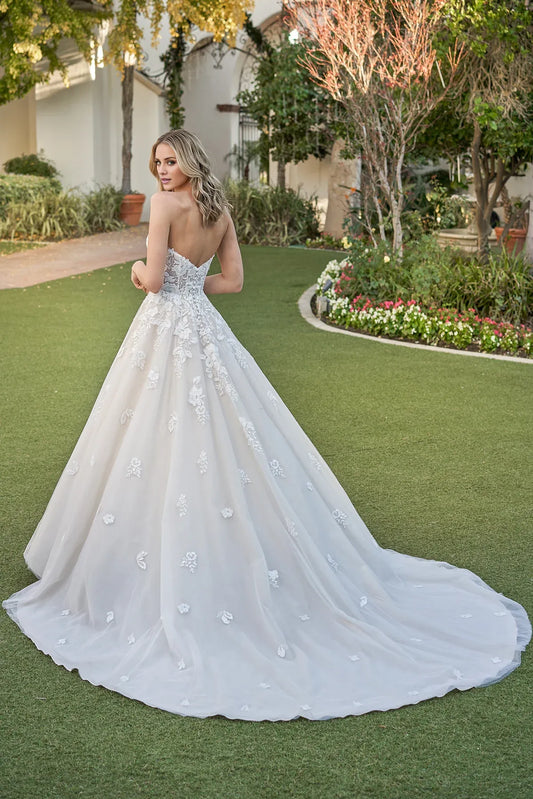Sweetheart Lace Open Back Floor-Length Wedding Dress - Yihuiw by Yihuiw