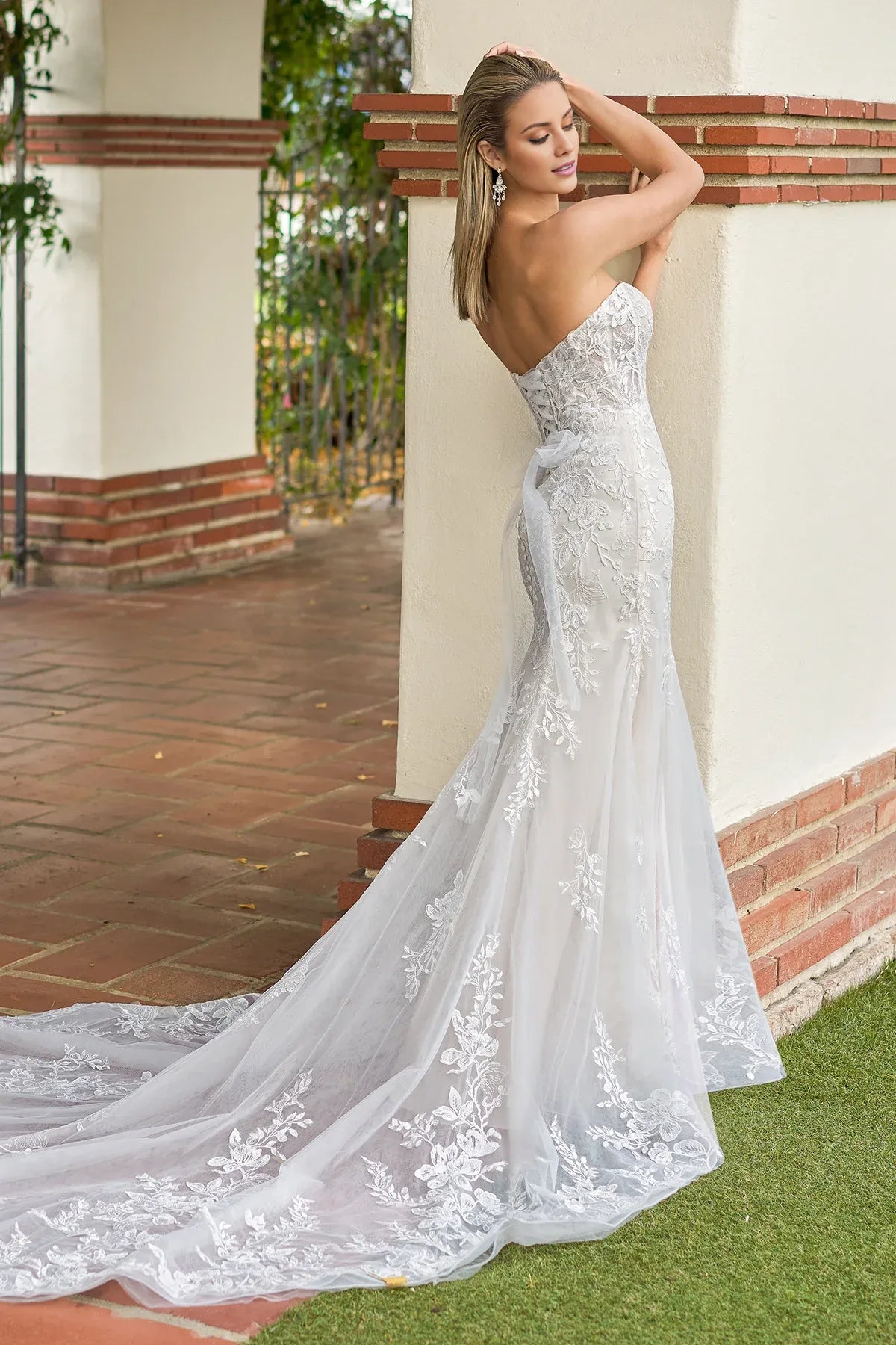 Mermaid Sweetheart Lace Lace-Up Back Floor-Length Wedding Dress - Yihuiw by Yihuiw