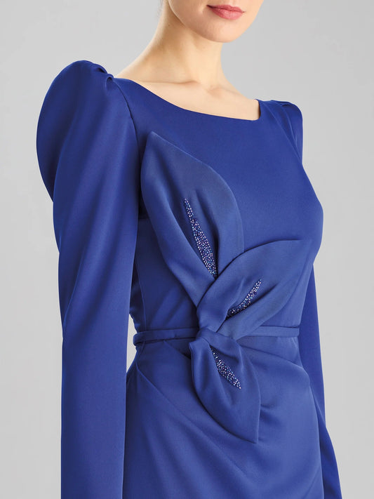 Royal Blue Long Sleeve Maxi Dress with Floral Detail The price of this product does not include local sales tax rate by state Mother of the Bride Dresses by YiHuiw