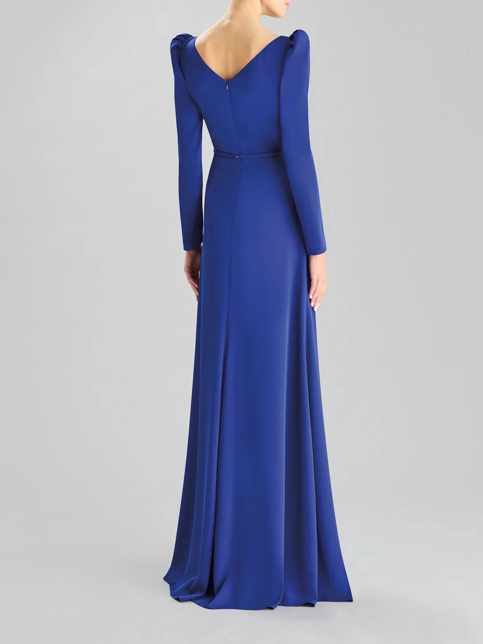 Royal Blue Long Sleeve Maxi Dress with Floral Detail The price of this product does not include local sales tax rate by state Mother of the Bride Dresses by YiHuiw