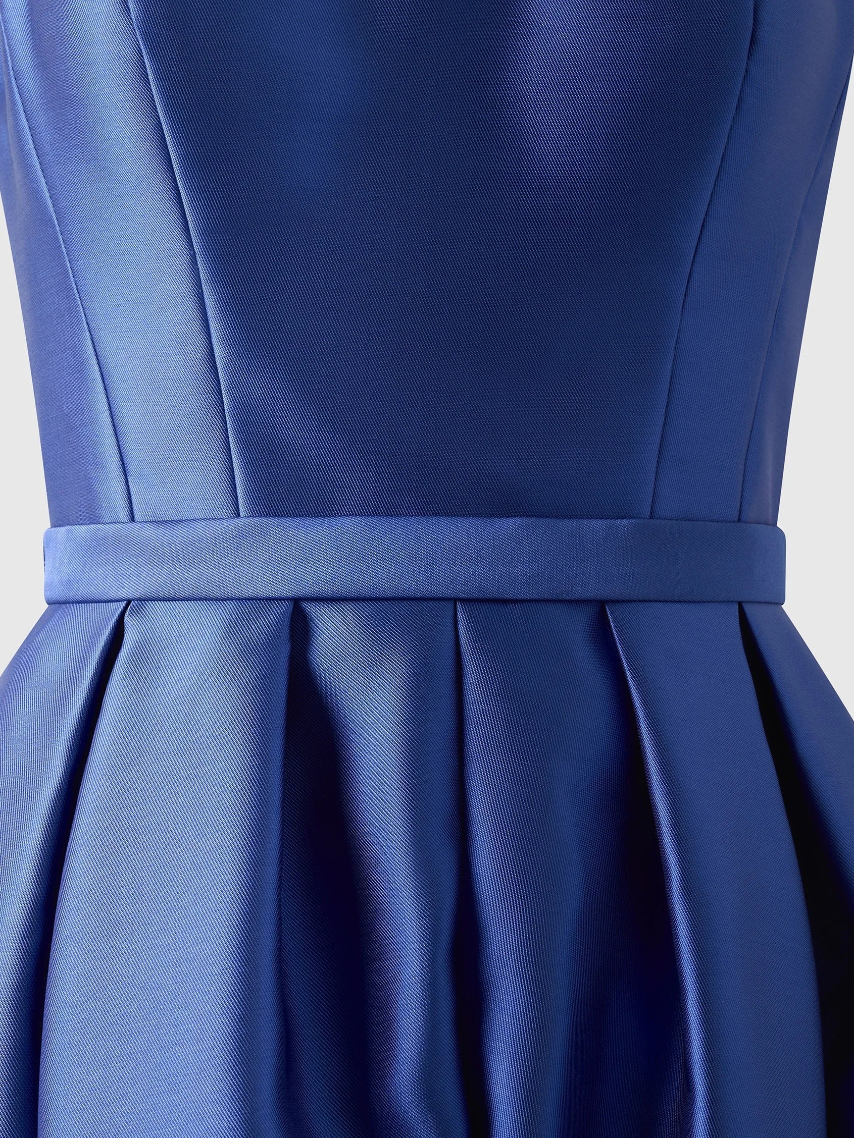 Royal Blue Satin Spaghetti Strap Maxi Dress with Front Slit Princess style bridesmaid dress with boat neckline in mikado Bridesmaid Dresses by YiHuiw
