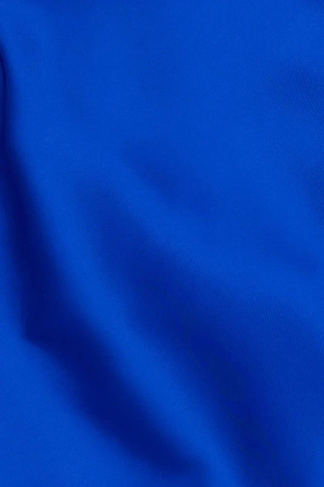 Royal Blue Strapless Satin Mini Dress with Cutout and Lace-Up Back Royal Blue Strapless Satin Mini Dress with Cutout and Lace Up BackShort Prom Dress by YiHuiw