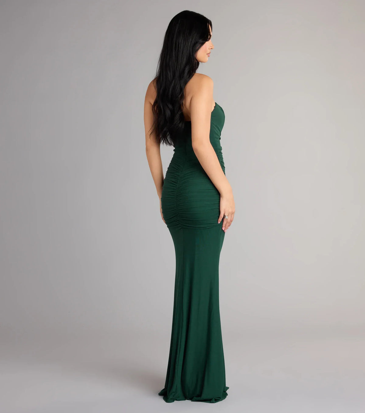Mermaid Strapless Sleeveless High Slit Floor-Length Wedding Dress - Yihuiw by Yihuiw