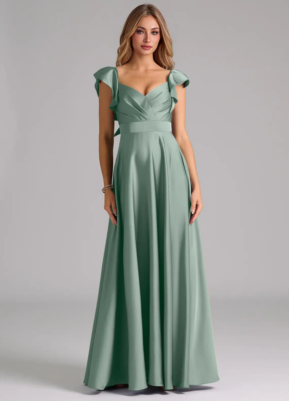 Sweetheart Ruffled Floor-Length Wedding Dress - Yihuiw by Yihuiw