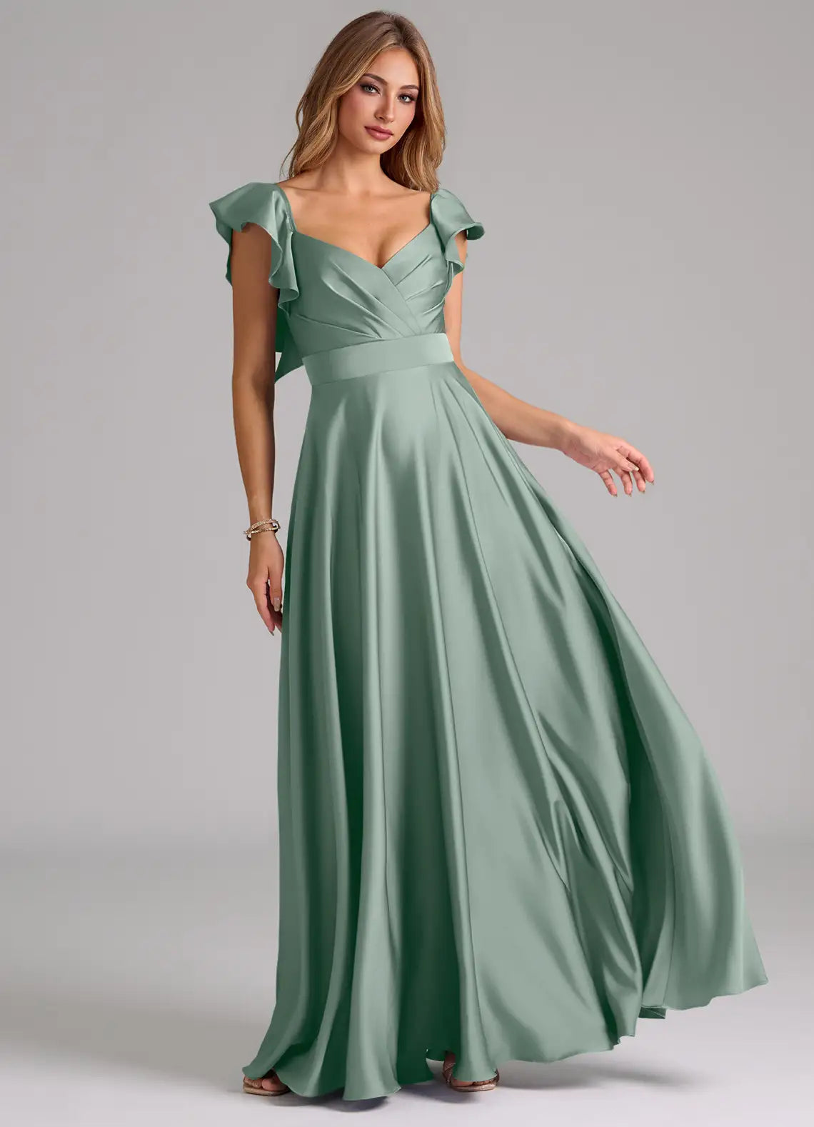 Sweetheart Ruffled Floor-Length Wedding Dress - Yihuiw by Yihuiw