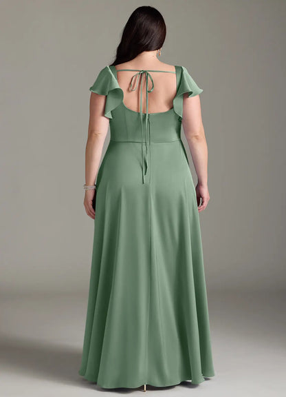 High Slit Floor-Length Wedding Dress - Yihuiw by Yihuiw