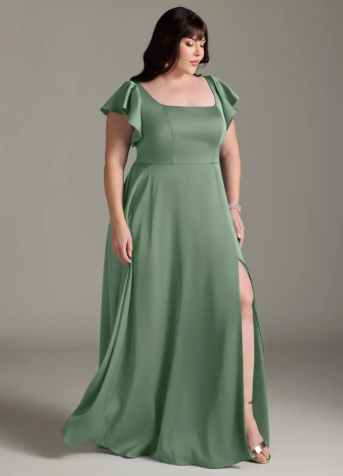 High Slit Floor-Length Wedding Dress - Yihuiw by Yihuiw