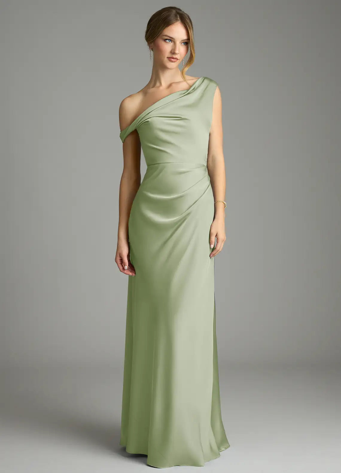 Mermaid Off-Shoulder Satin Asymmetric Floor-Length Wedding Dress - Yihuiw by Yihuiw