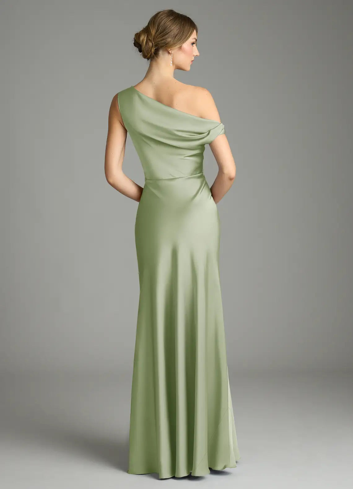 Mermaid Off-Shoulder Satin Asymmetric Floor-Length Wedding Dress - Yihuiw by Yihuiw