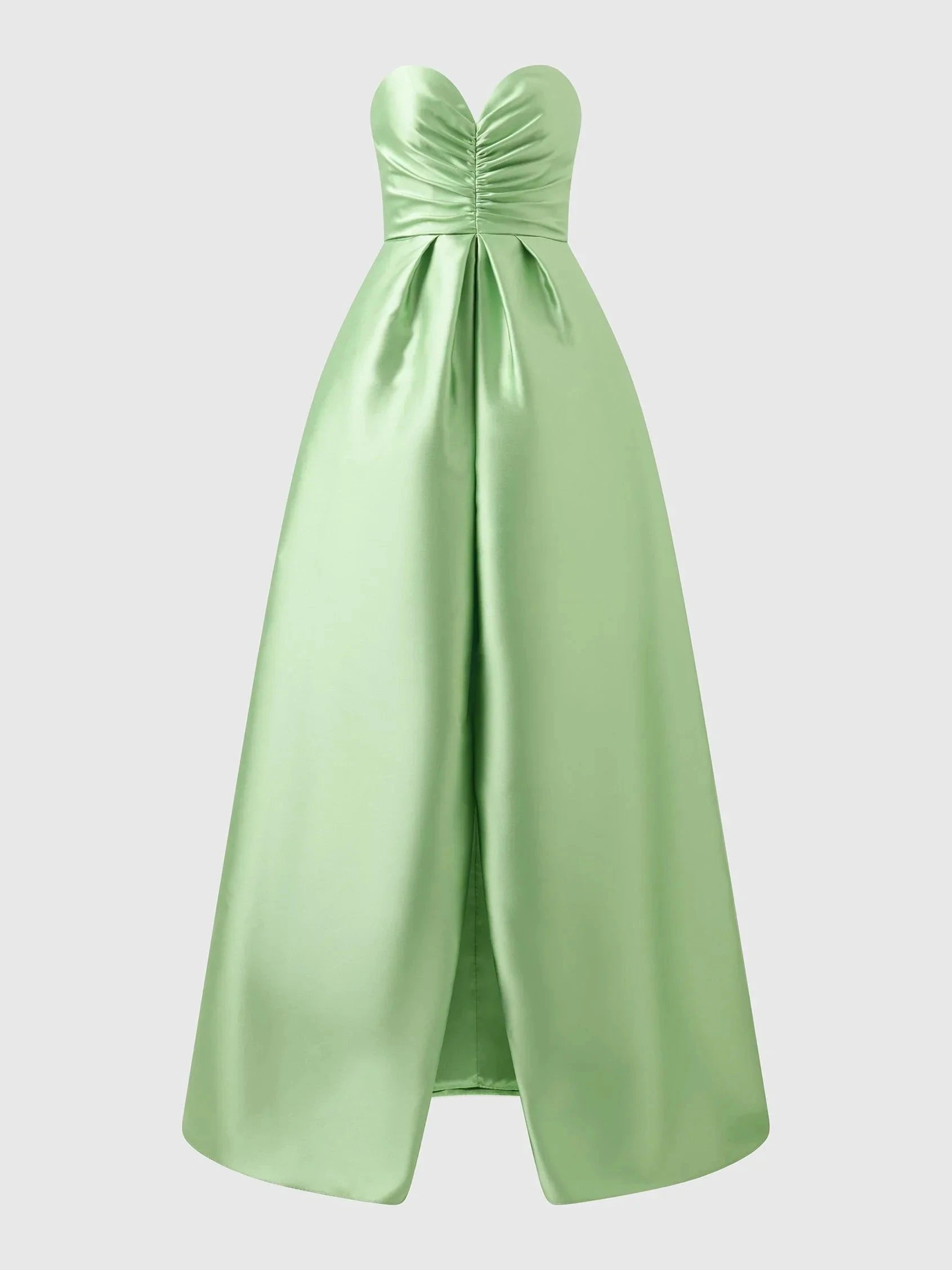 Sage Green Strapless Satin Maxi Dress Princess style bridesmaid dress in mikado Mother of the Bride Dresses by YiHuiw