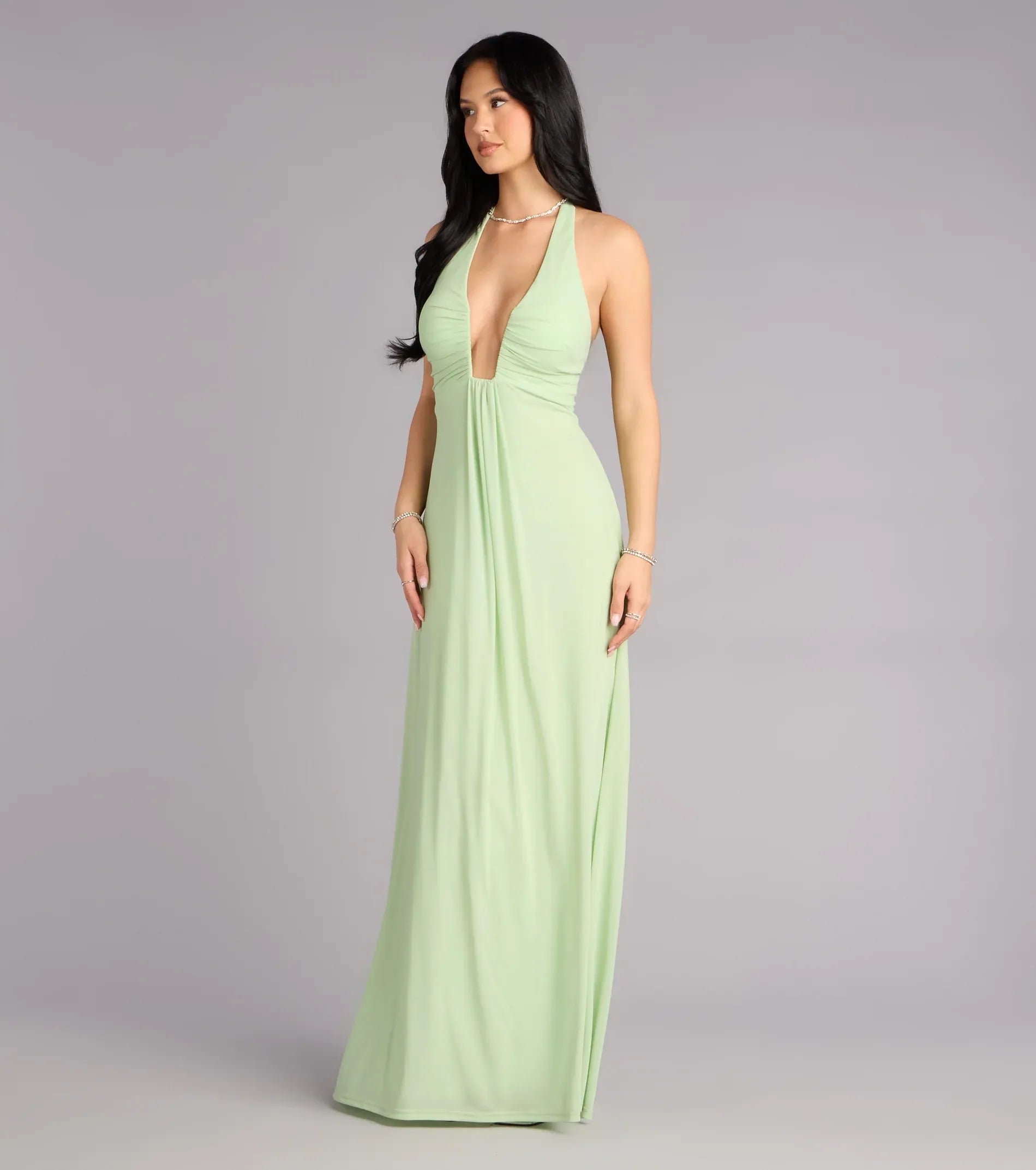 A-Line Halter Floor-Length Wedding Dress - Yihuiw by Yihuiw