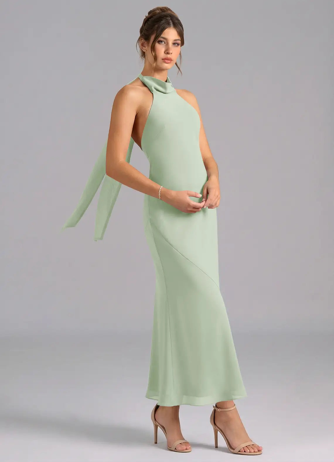 A-Line Spaghetti Strap Satin Floor-Length Wedding Dress - Yihuiw by Yihuiw