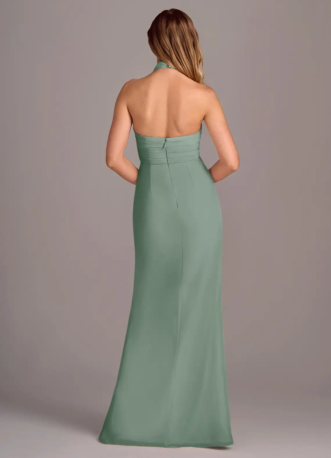 Mermaid Halter Chiffon High Slit Floor-Length Wedding Dress - Yihuiw by Yihuiw