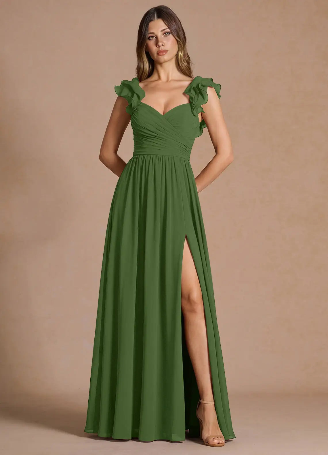 Sweetheart Chiffon High Slit Floor-Length Wedding Dress - Yihuiw by Yihuiw