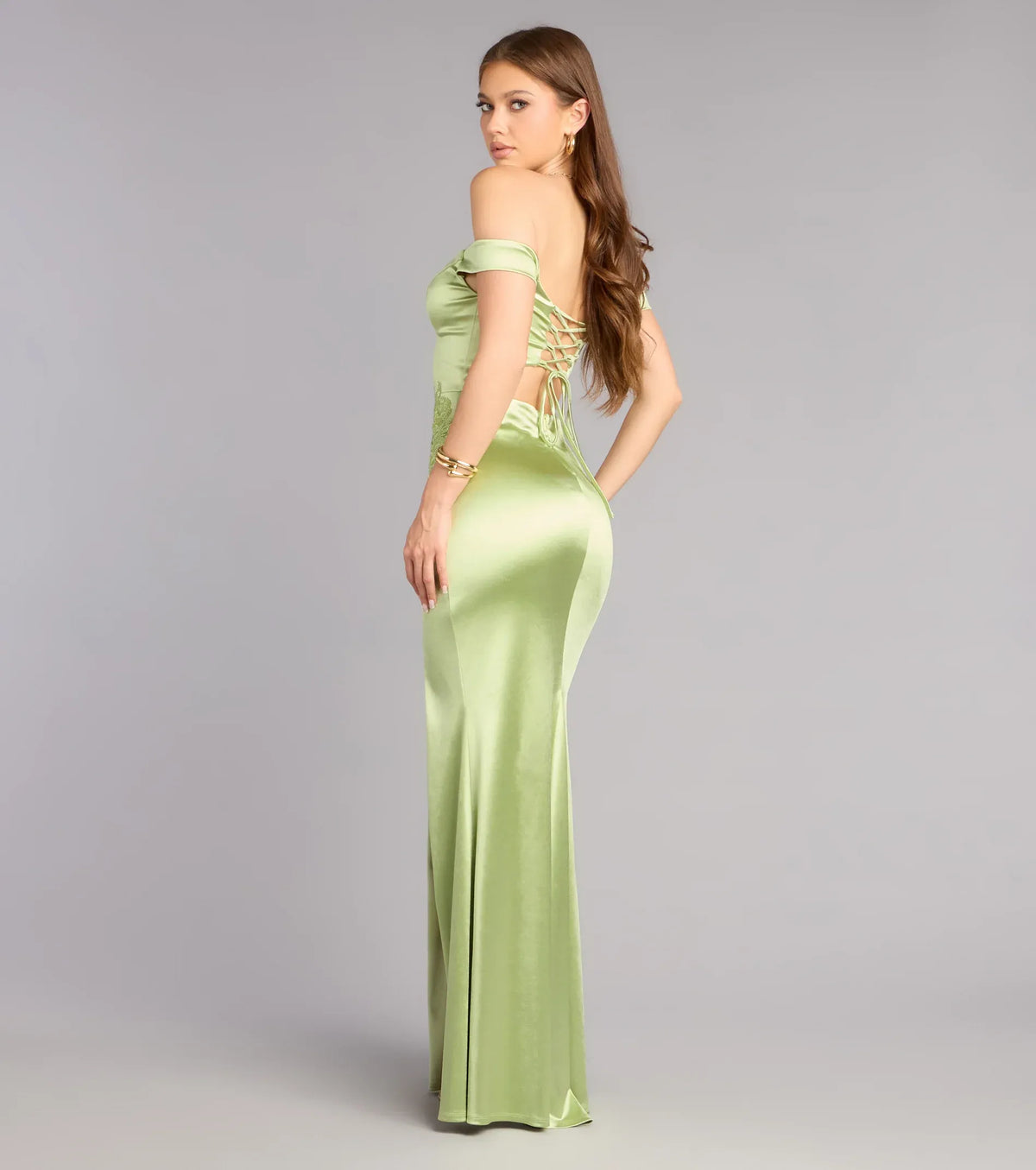 Mermaid Satin High Slit Floor-Length Wedding Dress - Yihuiw by Yihuiw
