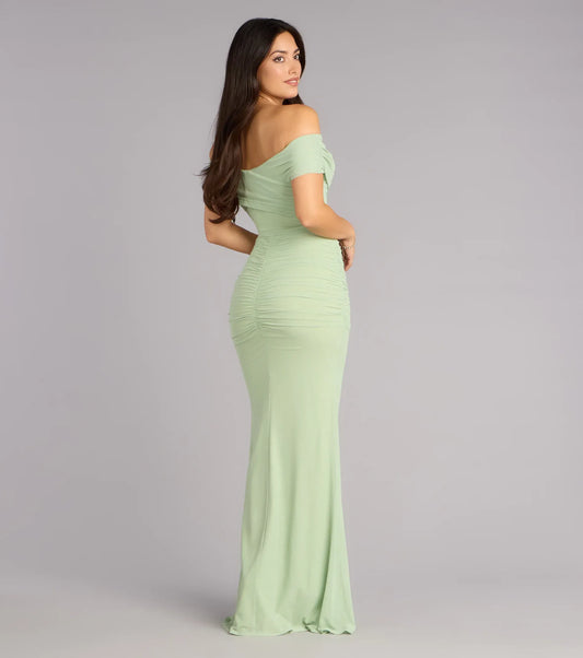 Mermaid Ruched Floor-Length Wedding Dress - Yihuiw by Yihuiw