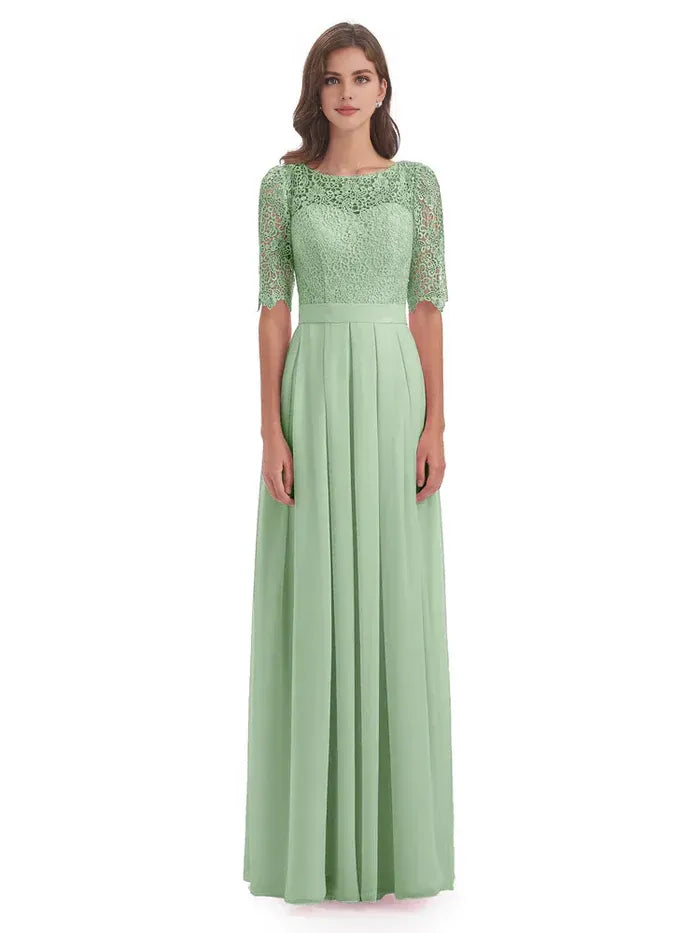 A-Line Chiffon Floor-Length Wedding Dress - Yihuiw by Yihuiw