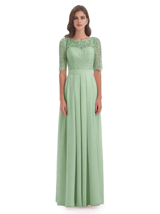 A-Line Chiffon Floor-Length Wedding Dress - Yihuiw by Yihuiw