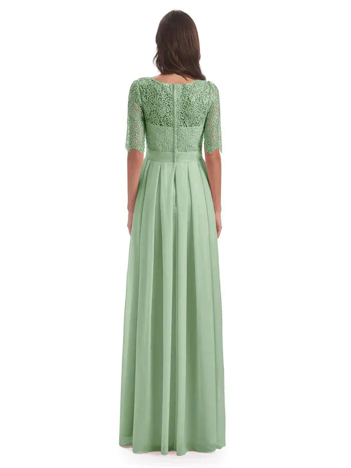 A-Line Chiffon Floor-Length Wedding Dress - Yihuiw by Yihuiw