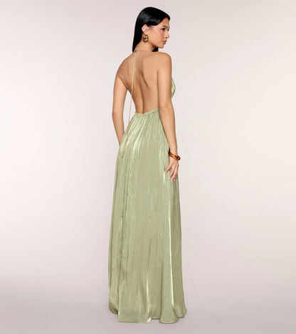 A-Line Spaghetti Strap Open Back Floor-Length Wedding Dress - Yihuiw by Yihuiw