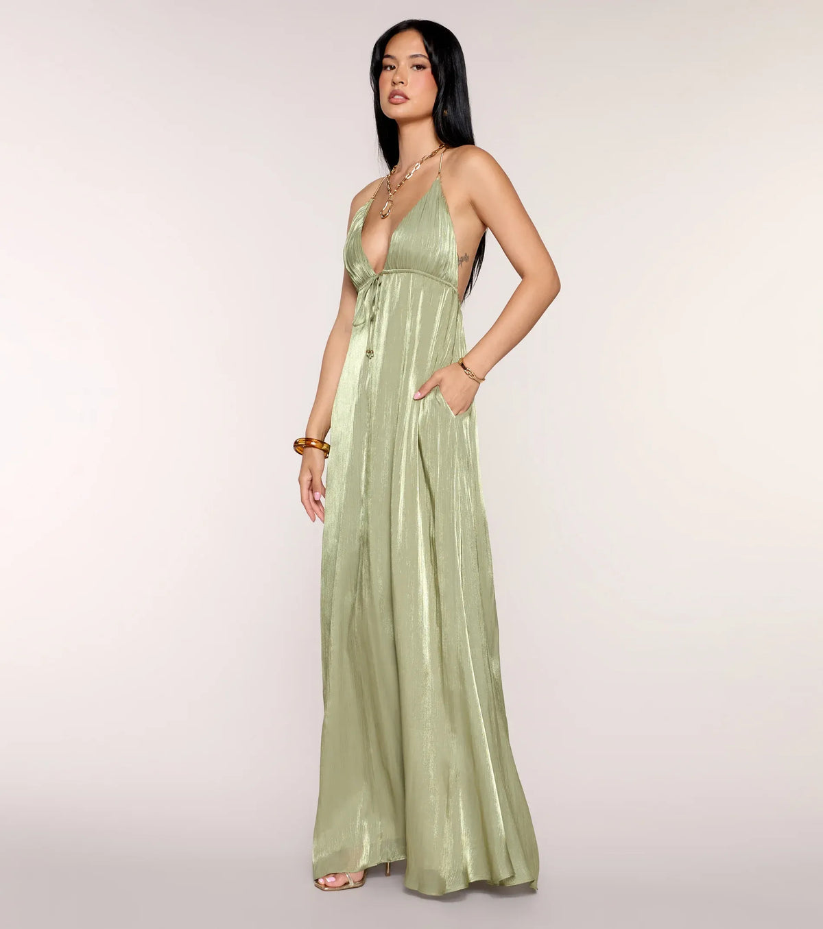 A-Line Spaghetti Strap Open Back Floor-Length Wedding Dress - Yihuiw by Yihuiw