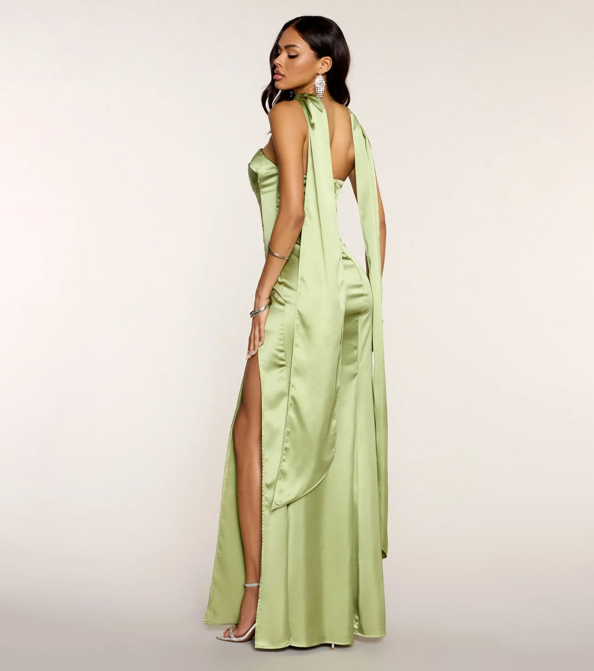 Mermaid Strapless Satin High Slit Floor-Length Wedding Dress - Yihuiw by Yihuiw