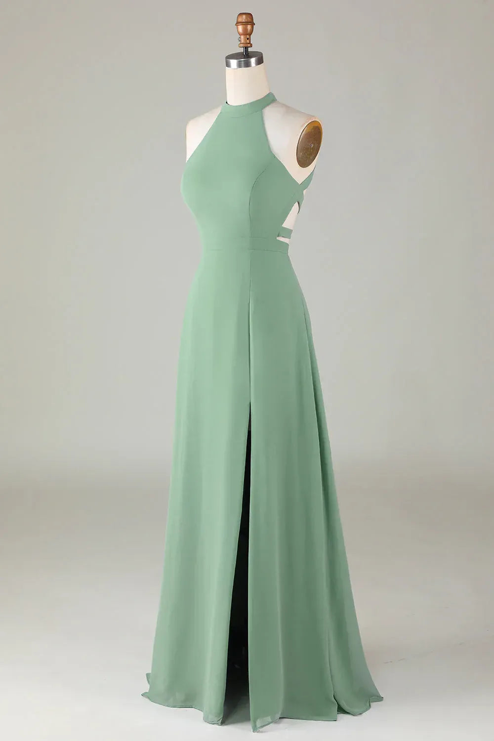 Halter Chiffon High Slit Wedding Dress - Yihuiw by Yihuiw