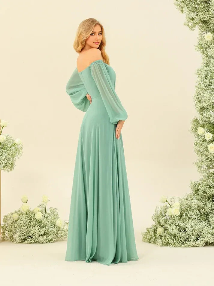 Chiffon High Slit Wedding Dress - Yihuiw by Yihuiw