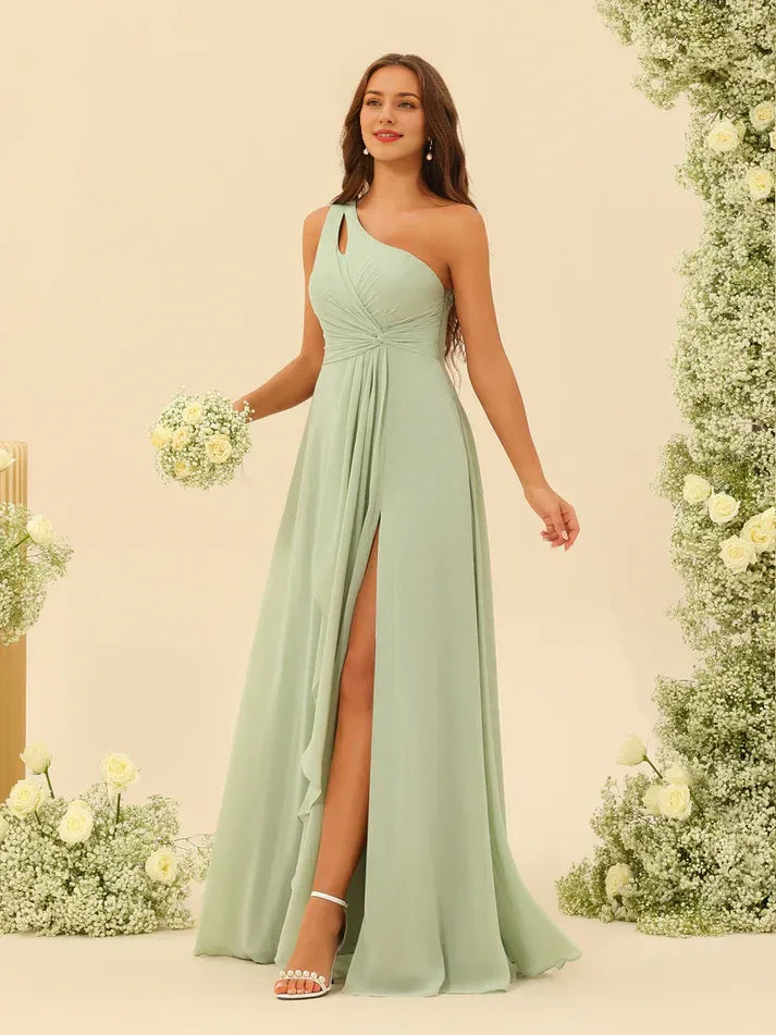 Chiffon High Slit Wedding Dress - Yihuiw by Yihuiw