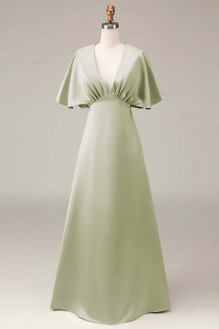 Empire Waist Satin Mini Wedding Dress - Yihuiw by Yihuiw