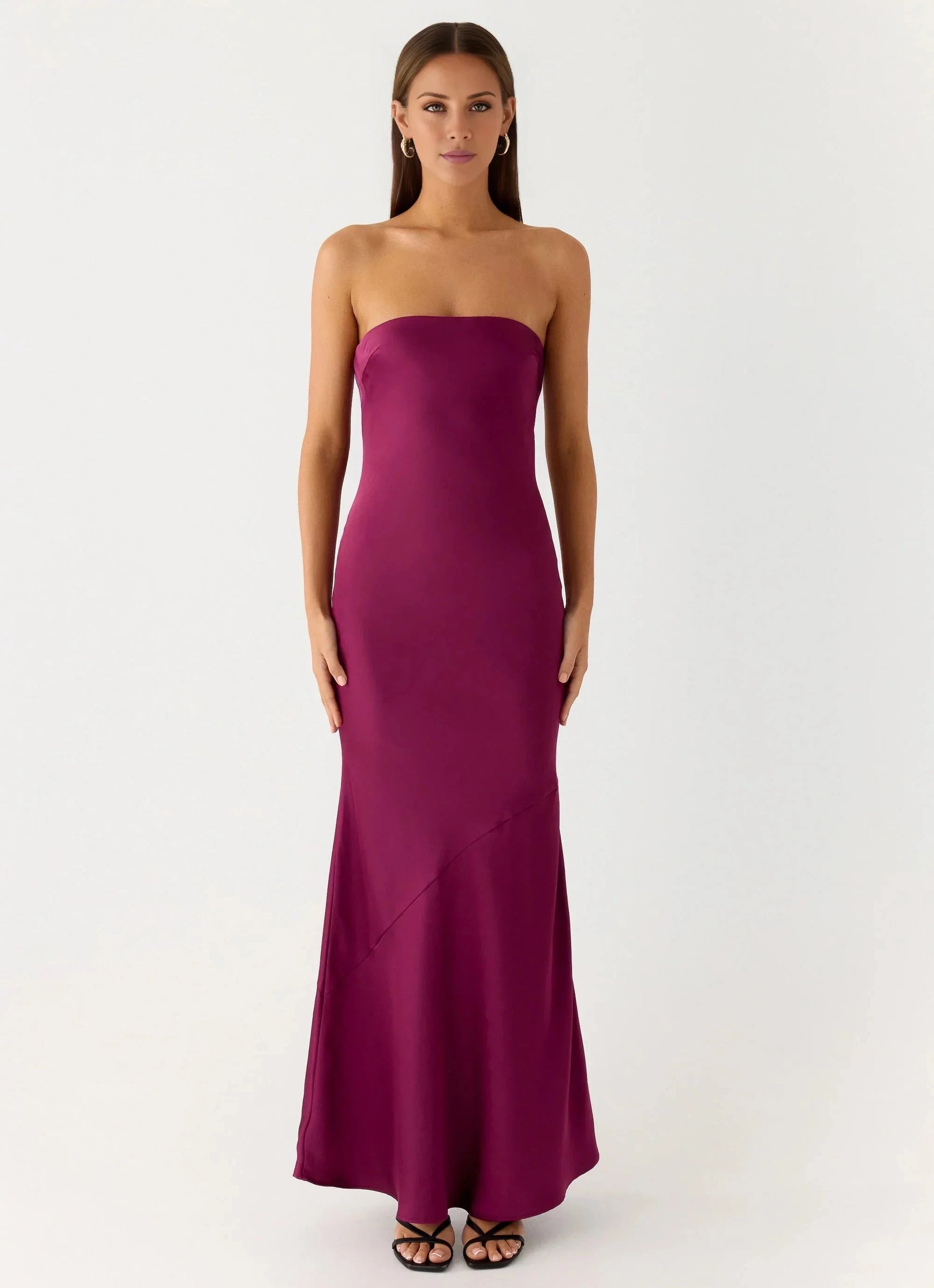 Satin-Smooth Off the Shoulder Neck Strapless Sleeveless Backless Mermaid Floor-Length Prom Dress by YiHuiw