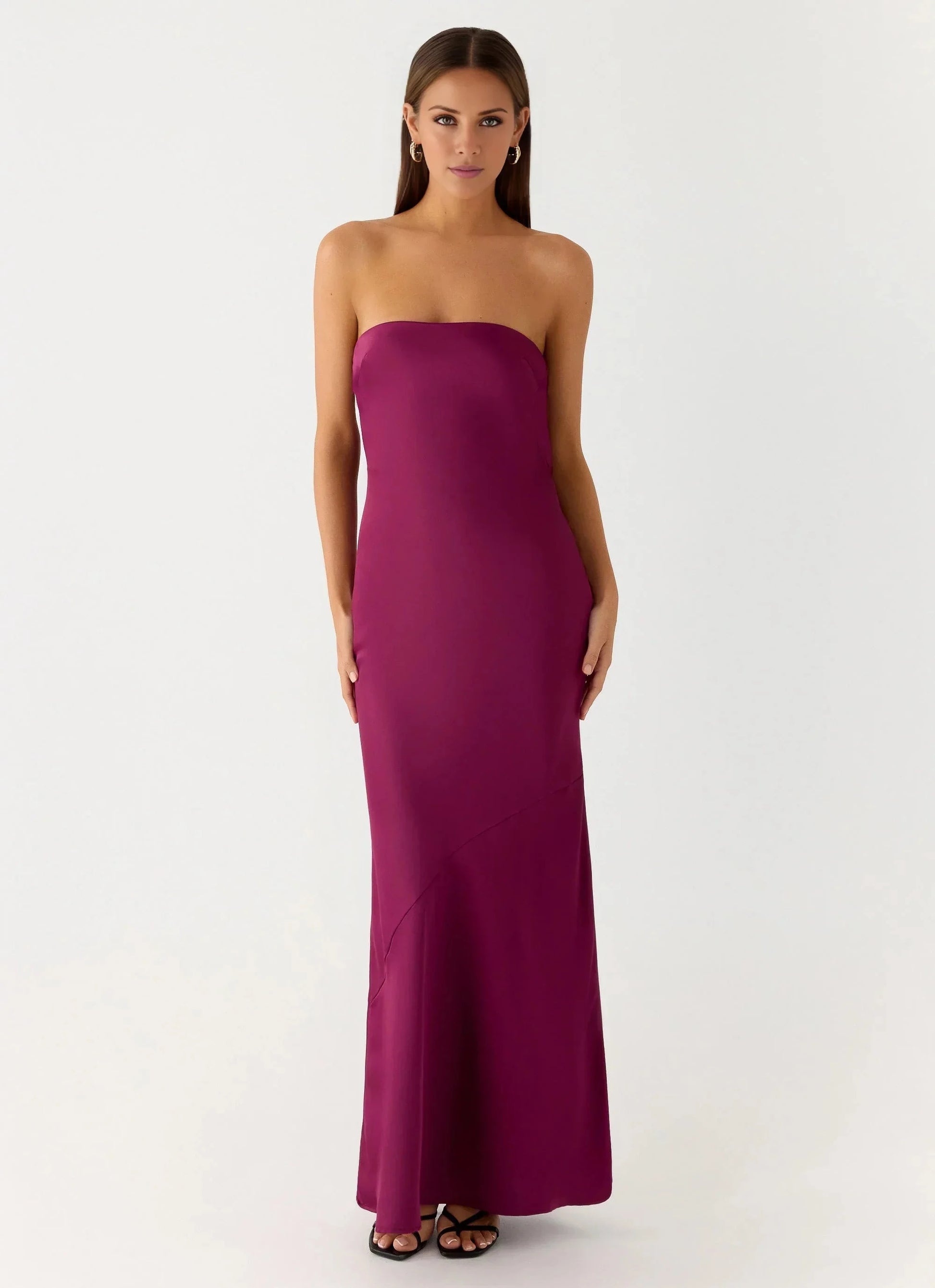 Satin-Smooth Off the Shoulder Neck Strapless Sleeveless Backless Mermaid Floor-Length Prom Dress by YiHuiw