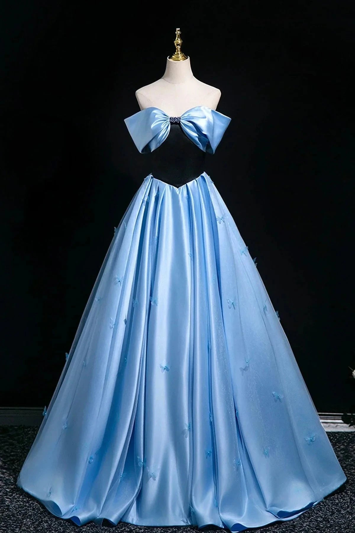 Satin Floor Length Prom Dress A-Line Off the Shoulder Party Dress simple gentle atmospheric and unique desi Brin by YiHuiw