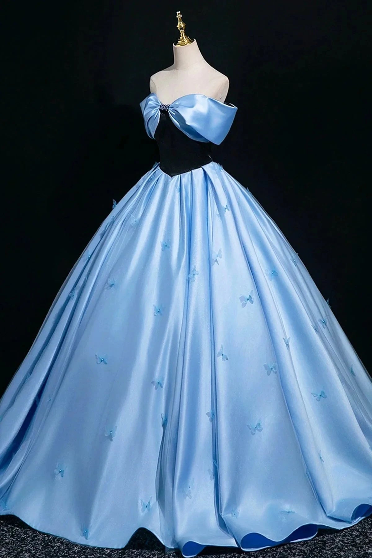 Satin Floor Length Prom Dress A-Line Off the Shoulder Party Dress simple gentle atmospheric and unique desi Brin by YiHuiw