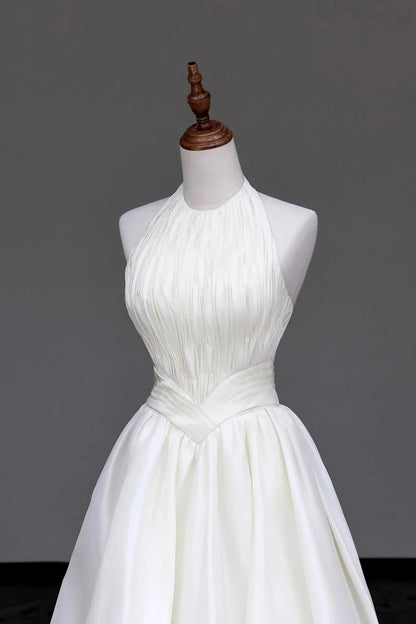 Satin Long Prom Dress Elegant A-Line Evening Formal Dress simple gentle atmospheric and unique desi Brin by YiHuiw