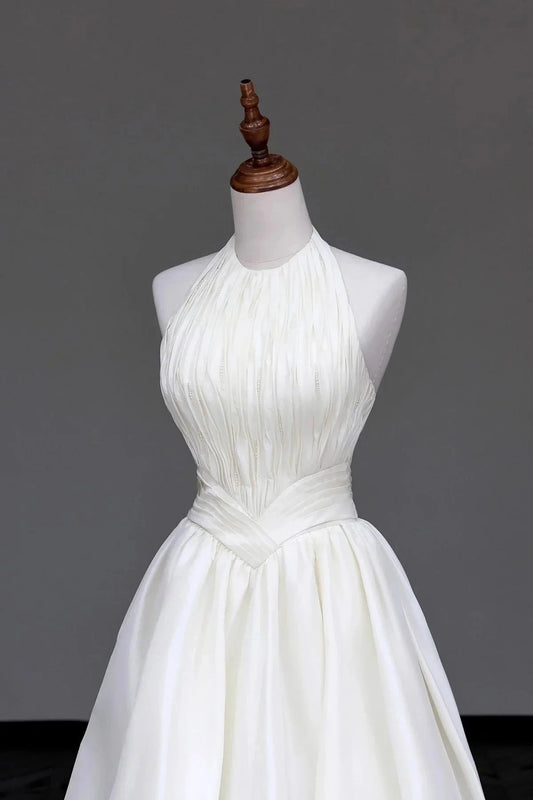 Satin Long Prom Dress Elegant A-Line Evening Formal Dress simple gentle atmospheric and unique desi Brin by YiHuiw