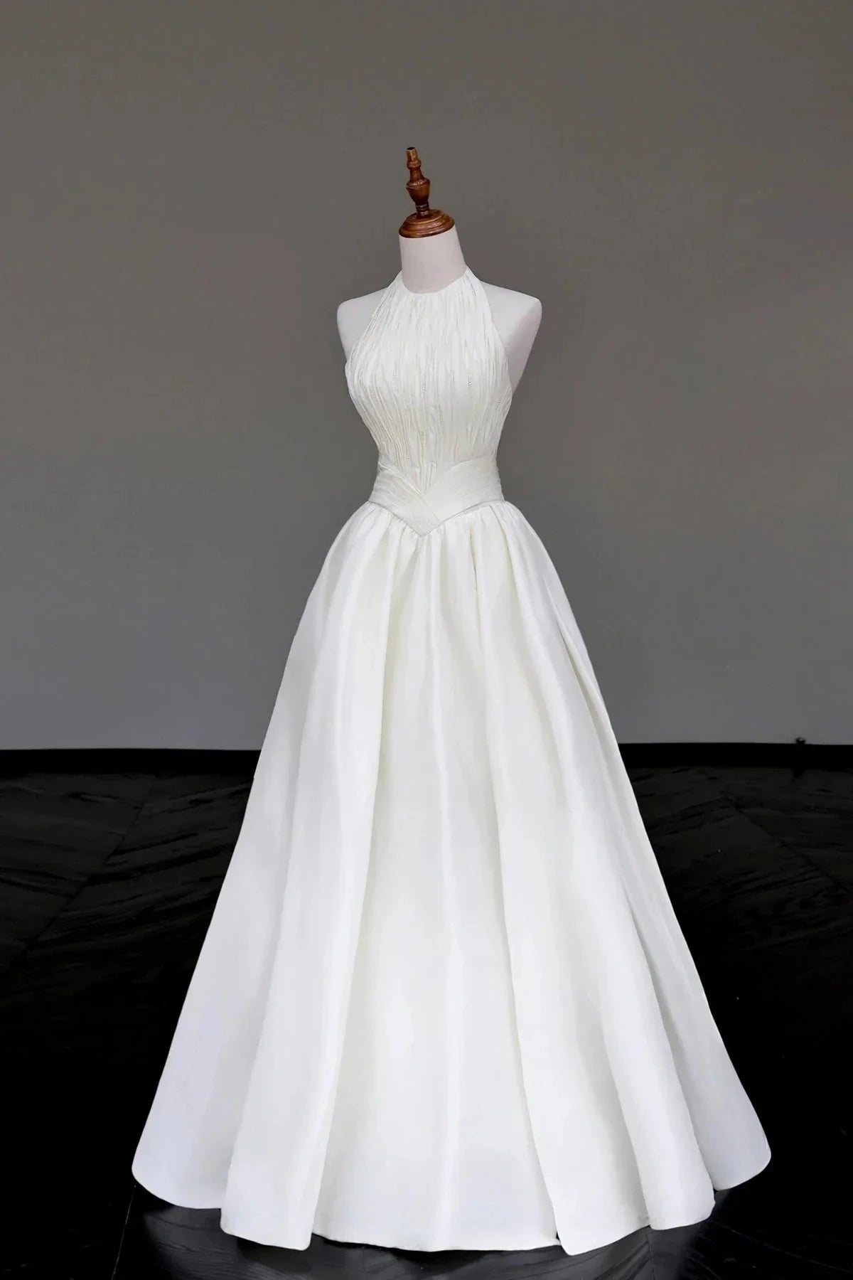 Satin Long Prom Dress Elegant A-Line Evening Formal Dress simple gentle atmospheric and unique desi Brin by YiHuiw
