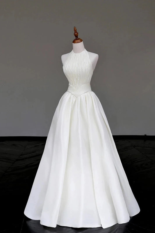 Satin Long Prom Dress Elegant A-Line Evening Formal Dress simple gentle atmospheric and unique desi Brin by YiHuiw